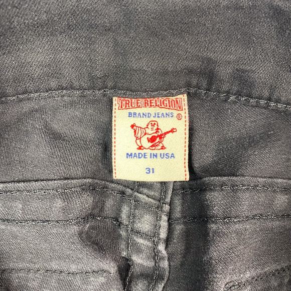 True Religion Mens 31 Black Zach Slim Straight Jeans - Picture 9 of 10